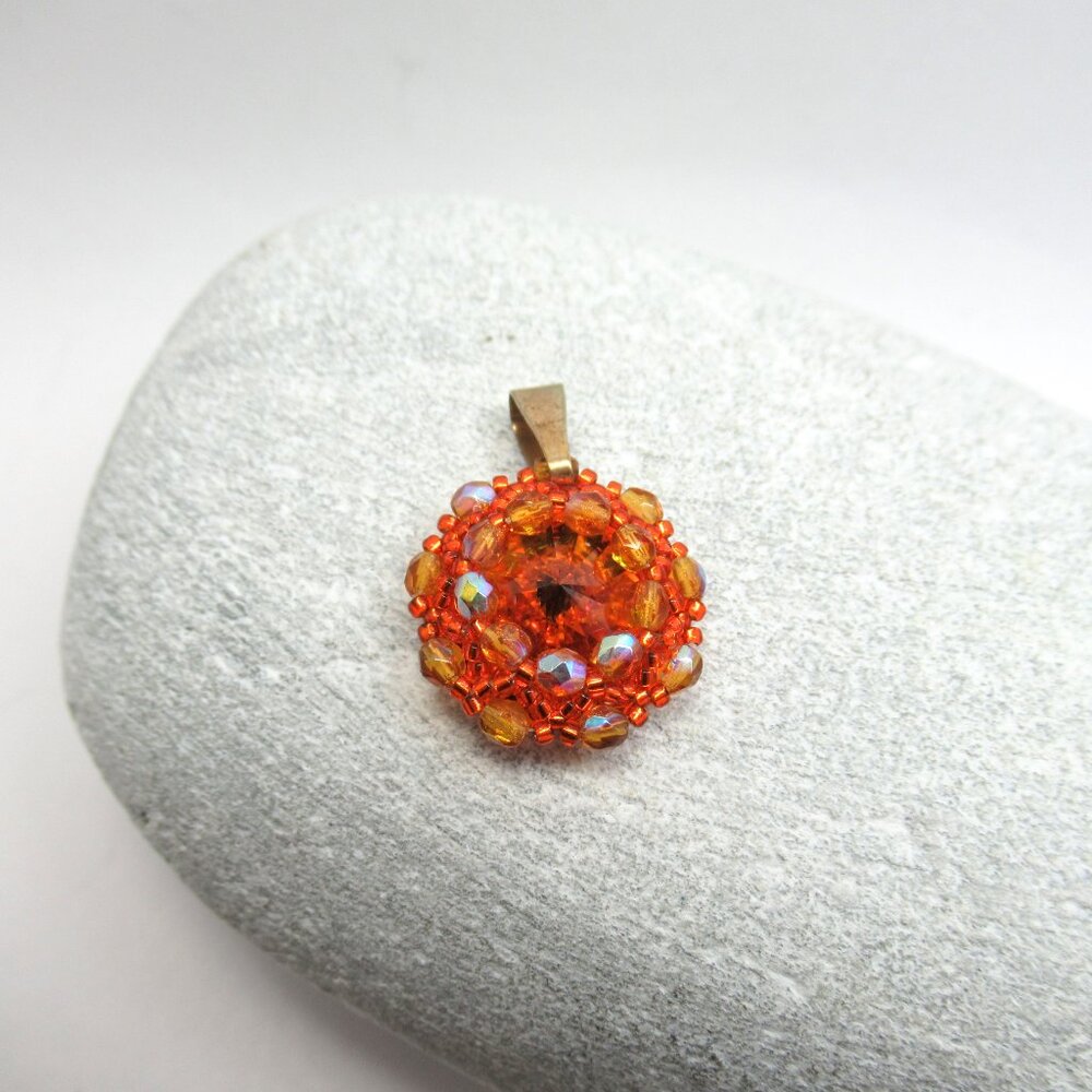 Hand Woven Rivoli pendant